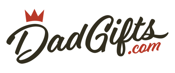 This is the logo for the site, it shows the words DadGifts.com in a cursive script, with a red crown over the letter D.