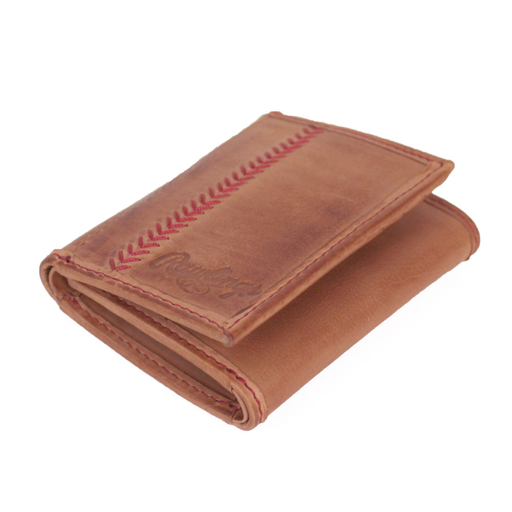 Baseball Stitch Trifold Wallet Top View
