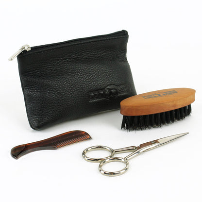 Beard Grooming Kit Front View with Contents