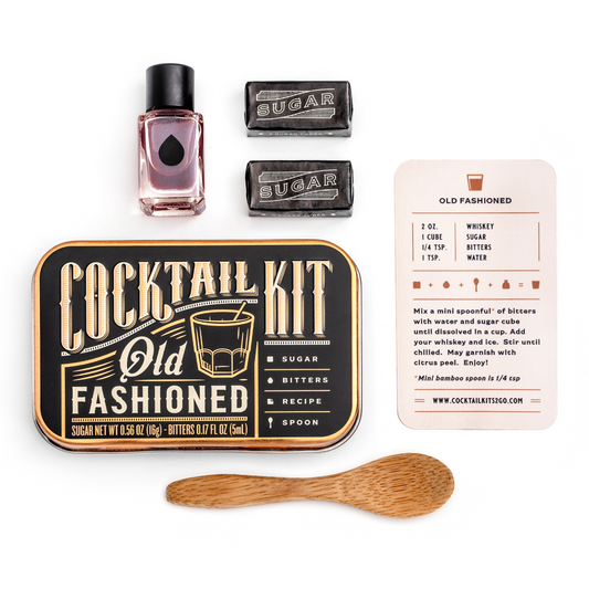 Old Fashioned Carry on Cocktail Kit with Tin and Contents