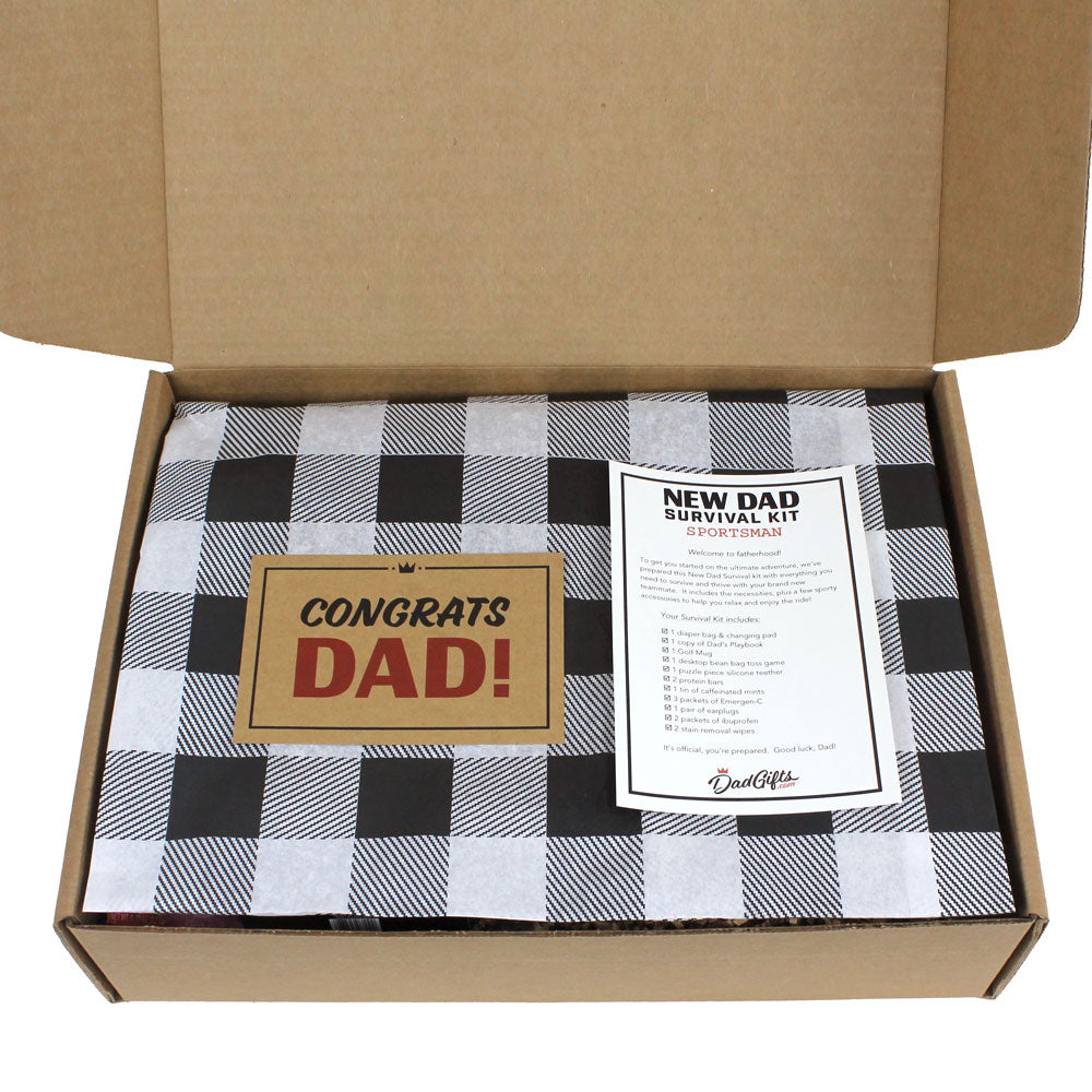 The Sportsman New Dad Survival Kit View inside gift box