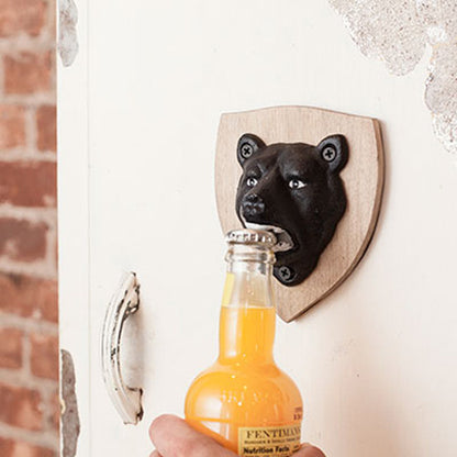 Bear Bottle Opener on Wall