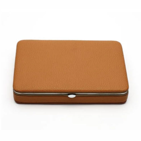 Tan Leather Manicure Set with case closed